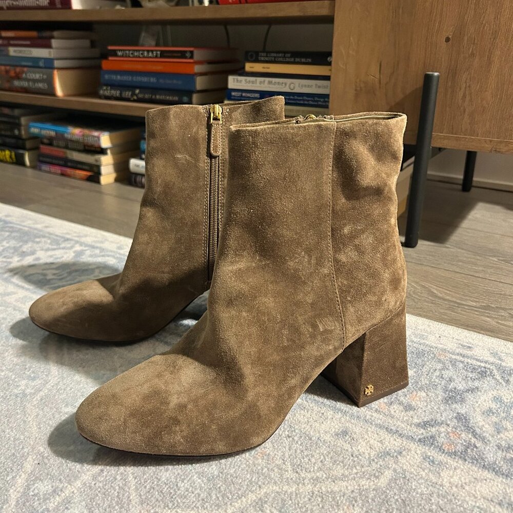 Tory Burch brown suede heeled boots - Picture 2 of 5
